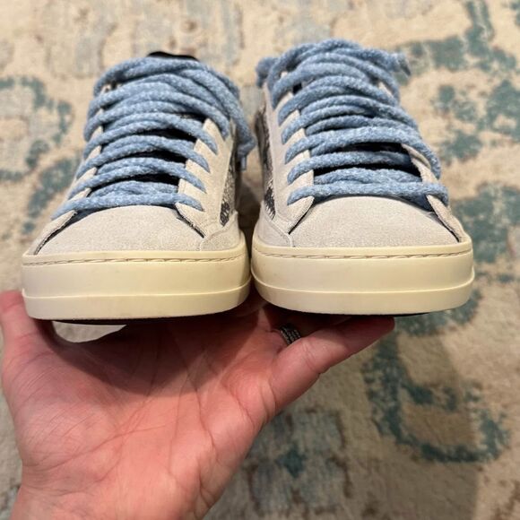 P448 John Silver Python Blue Lace Sneakers Size 9 - Picture 5 of 10